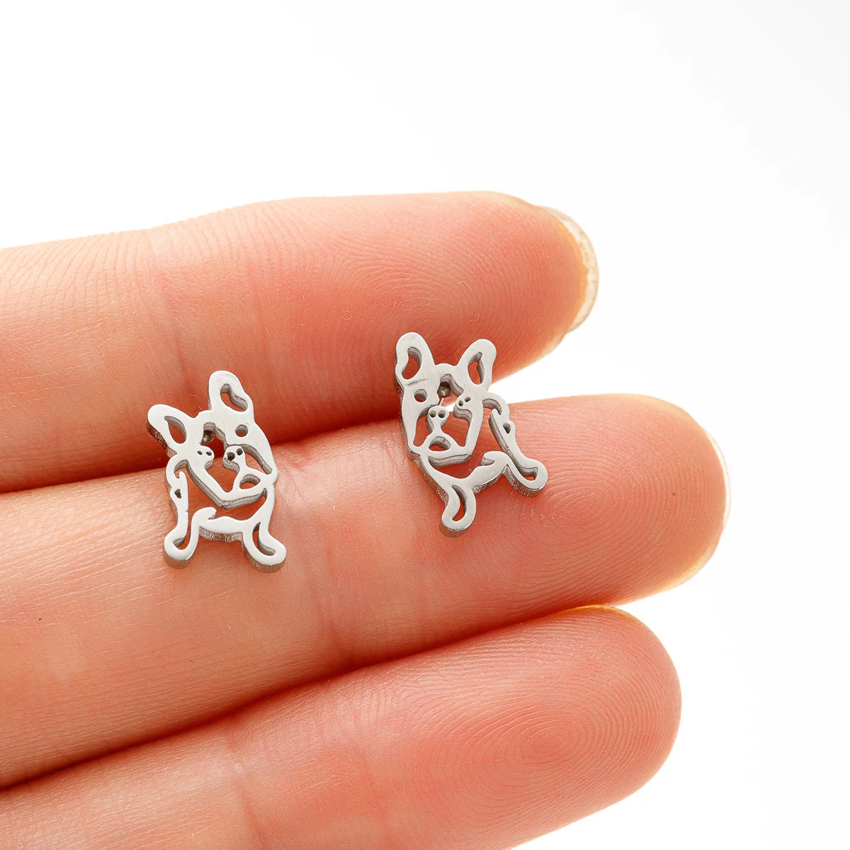 Frenchie Stainless Steel Earrings