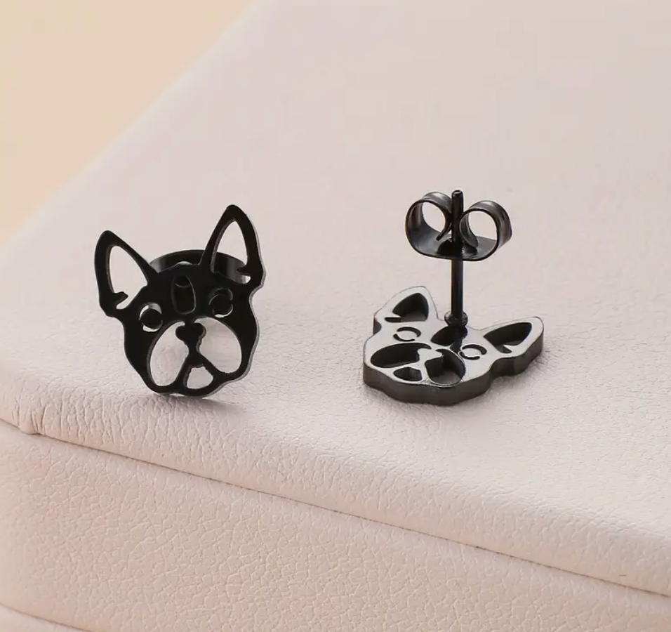 Frenchie Stainless Steel Earrings