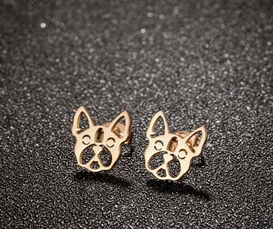 Frenchie Stainless Steel Earrings