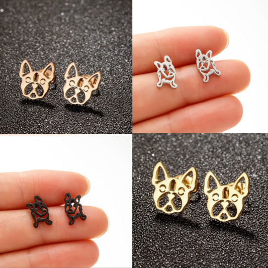 Frenchie Stainless Steel Earrings